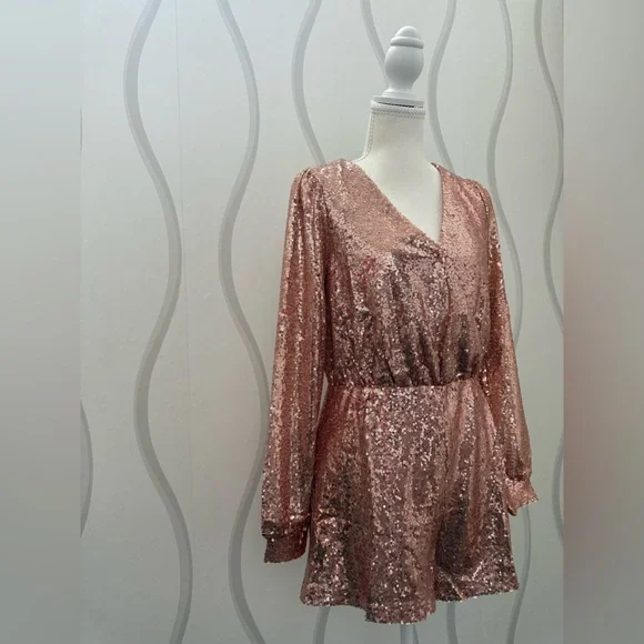Rose Gold Star Of The Show Romper - Picture 6 of 12